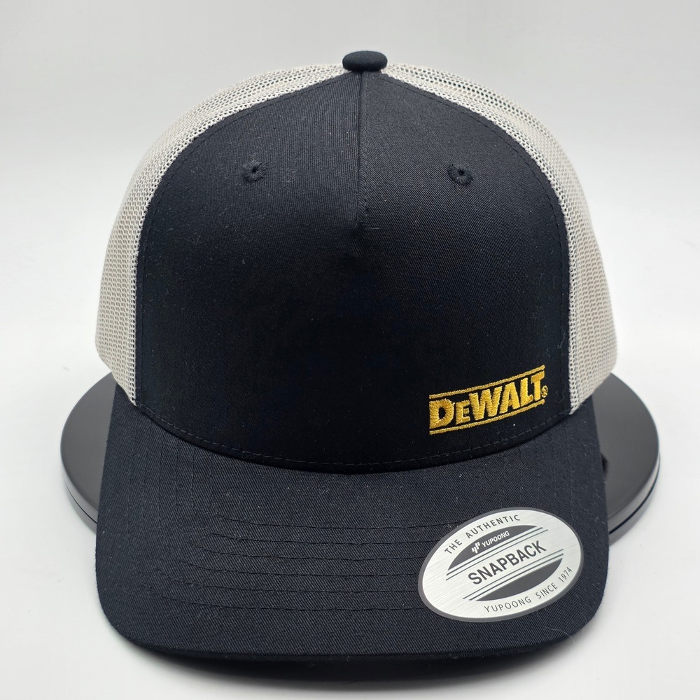 DeWALT Trucker Hat OSFA Black Grey Mens Snapback Mesh Cotton Wallace Classic New